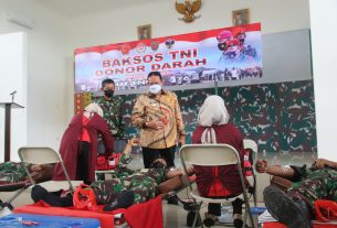 Kodim 0429/Lamtim Gelar Bhaksos Donor Darah Peringati HUT TNI Ke-76