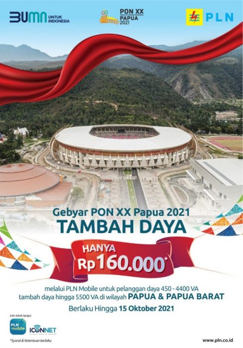 Meriahkan PON XX Papua, PLN Diskon Tambah Daya Hanya Rp 160.000