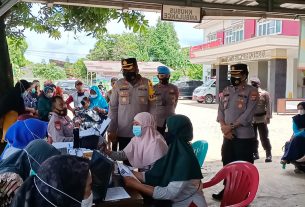 Pastikan Berjalan Lancar, Kapolres Tubaba Tinjau Vaksinasi HUT PMI ke-76