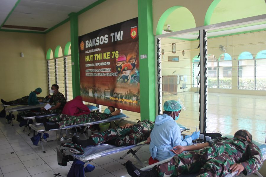 Sambut HUT TNI Ke-76 Kodim 0728/Wonogiri Gelar Donor Darah