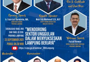 Sekretaris Daerah Provinsi Lampung dijadwalkan akan membuka Webinar