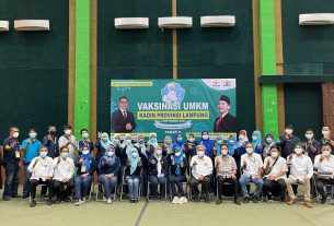 Vaksinasi COVID-19 Dosis Dua 435 Pelaku UMKM KADIN Lampung Sukses