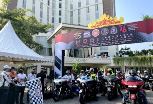 Gubernur Arinal Bersama Ketua Harley Davidson Club Lepas HDCI Indonesia Rally Etape 3 Tahun 2021