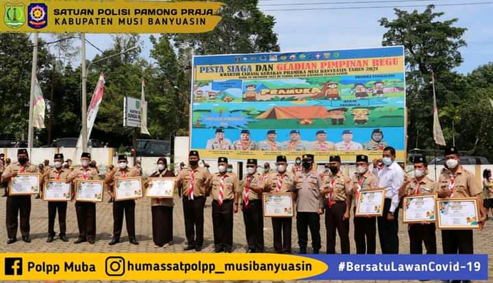 Kasat Pol PP Dampingi Sekda Pemkab Muba Pada Acara Pramuka di Kecamatan Sungai Keruh