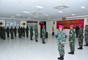 Komandan Pasmar 3 Pimpin Serah Terima Jabatan Asrena dan Penyerahan Jabatan Asintel