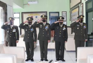 Kodim 0429/Lamtim Serentak Ikuti Upacara HUT TNI Ke-76 Secara Virtual