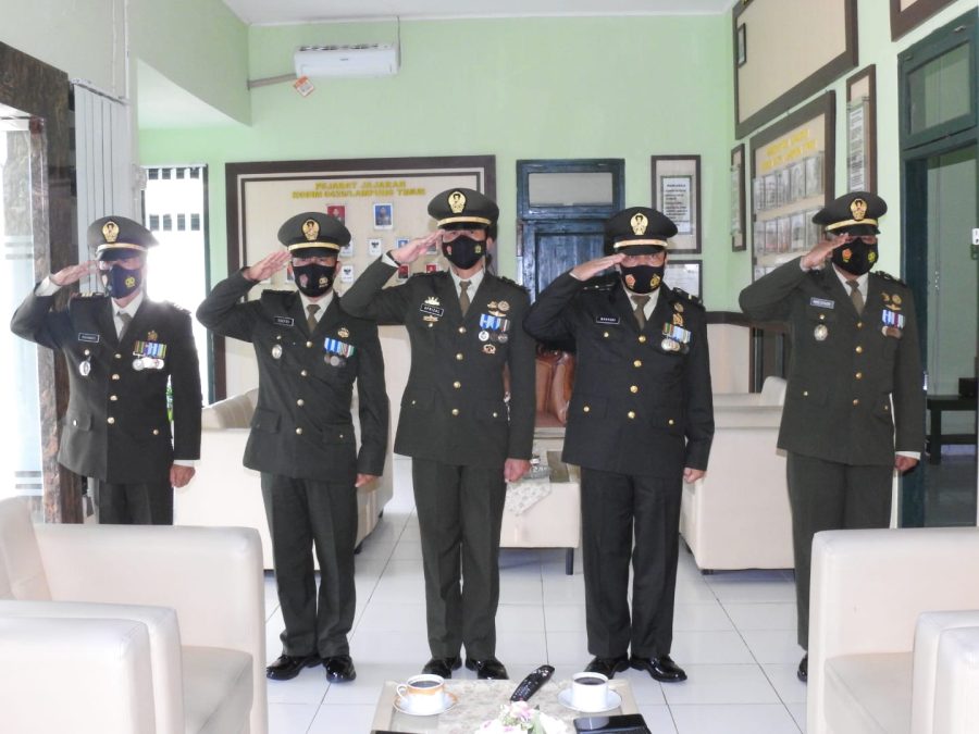 Kodim 0429/Lamtim Serentak Ikuti Upacara HUT TNI Ke-76 Secara Virtual