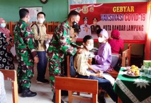 Pelajar Muhammadiyah Dapatakan Serbuan Vaksin Kodim 0410/KBL