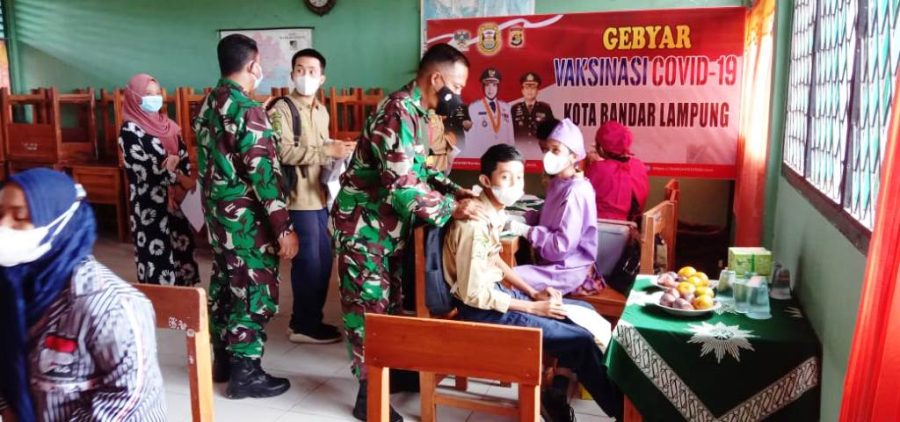 Pelajar Muhammadiyah Dapatakan Serbuan Vaksin Kodim 0410/KBL