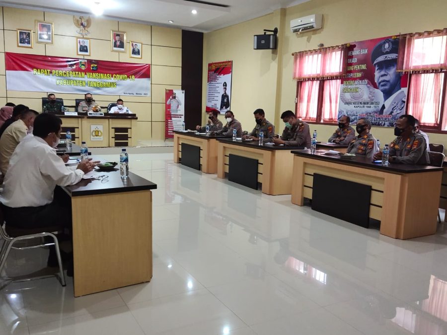 Polres Tanggamus dan Stakeholder Gelar Rakor Percepatan Vaksin Kabupaten Tanggamus