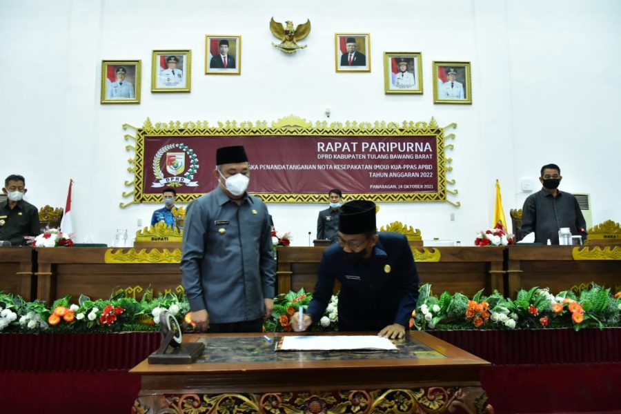 DPRD Tubaba Gelar Rapat Paripurna Penandatanganan Nota Kesepakatan (MoU) KUA-PPAS APBD