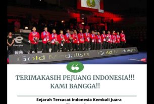 Sejarah Tercacat Indonesia Kembali Juara Thomas Cup