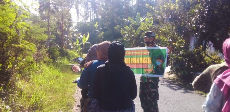 Koramil 23/Karangtengah Himbau Warga Selalu Terapkan Protkes