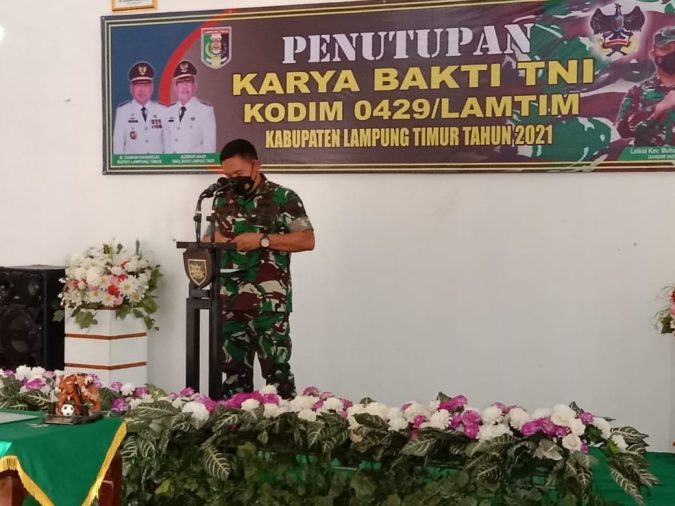 Karya Bakti TNI dan Bakti Sosial Kodim Lamtim Resmi Ditutup