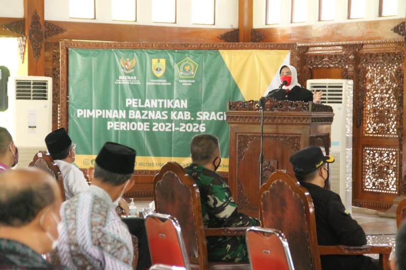 Dandim Sragen Hadiri Pelantikan Pimpinan Baznas Kab Sragen Periode 2021 - 2026