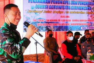Lestarikan Lingkungan, Kodim Wonogiri Turut Hijaukan Agro Wisata Desa Boto