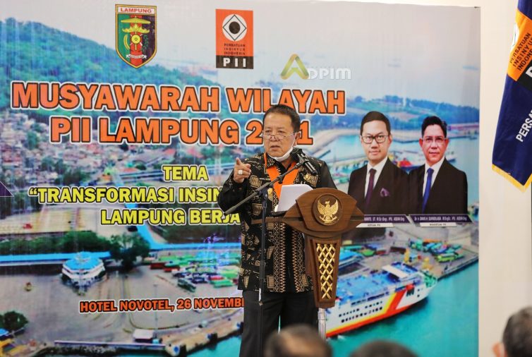 Muswil PII Lampung 2021, Gubernur Arinal Djunaidi Ajak Para Insinyur Berkontribusi dalam Pembangunan