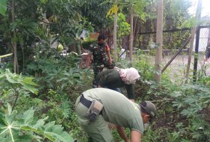 Pandemi Covid 19 Belum Usai, Babinsa Purwosari Pelopori Warganya Kerja Bakti Bersihkan Lingkungan