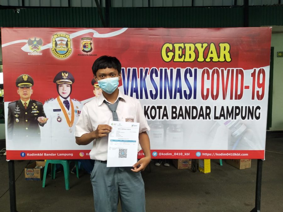 Pelajar SMA Senang Dapatkan Vaksin Kodim 0410/KBL