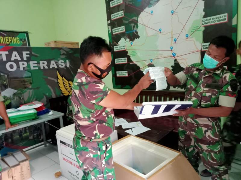 Percepat Pencapaian Target, Kodim 0429/Lamtim Kembali Distribusikan 10.000 Dosis Vaksin