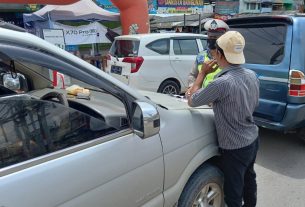 Satlantas Polres Tulang Bawang Gelar Penertiban Terhadap Travel Gelap di Pasar Unit 2, Berikut Hasilnya