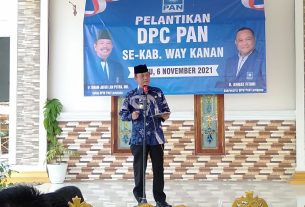 Wabup Ali Rahman Hadiri Pelantikan Pengurus Partai PAN 15 Kecamatan Se-Way Kanan