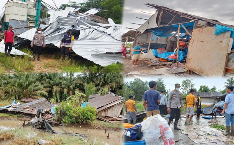 Empat Kampung Terkena Bencana Angin Puting Beliung di Rawa Pitu, Kapolsek: Total 73 Rumah Rusak
