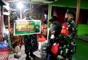 Laksanakan Kewajiban, Anggota koramil Nguntoronadi Gelar Gakplin Protkes Malam Hari