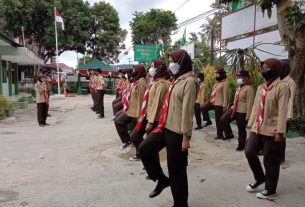 Tingkatkan Kedisiplinan, Anggota Koramil 410-01/Panjang Lakukan Pembinaan Rutin Saka Wira Kartika