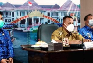 Secara Virtual Bupati Lamsel Hadiri Penyerahan DIPA dan TKDD 2022