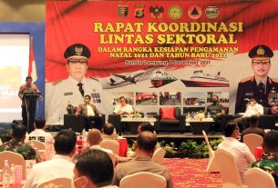 Sekda Lampung Selatan Ikuti Rakor Lintas Sektoral Jelang Nataru 2021