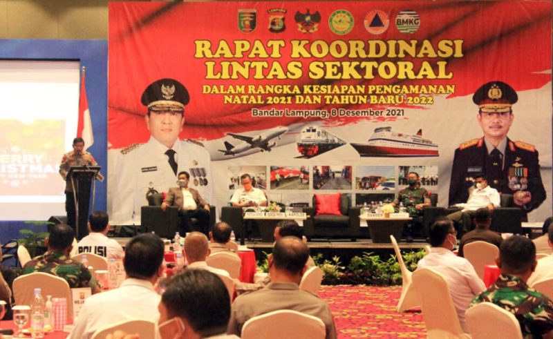 Sekda Lampung Selatan Ikuti Rakor Lintas Sektoral Jelang Nataru 2021