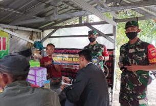 Malam Hari Pun Anggota Koramil 24 Puhpelem Tetap Berikan Himbauan