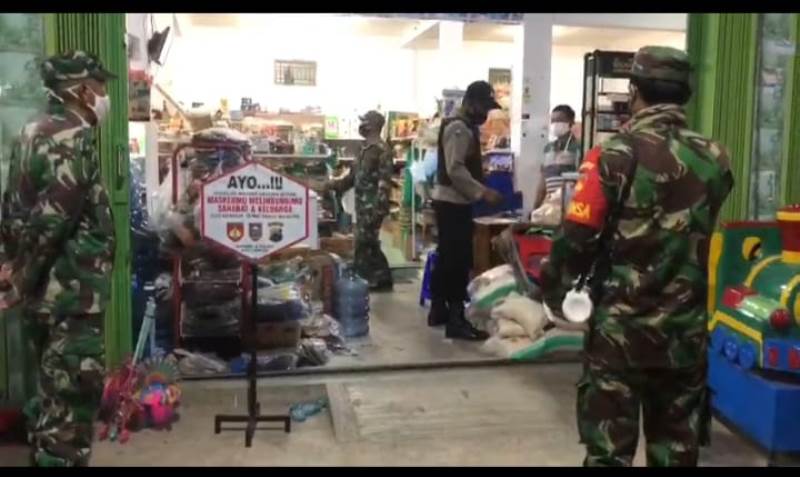 Tegakan Prokes, Koramil Kemusu Gelar Operasi Yustisi Di Desa Genengsari