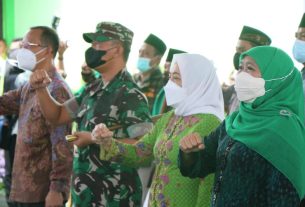 Bersama Bupati, Dandim Bojonegoro Dampingi Gubernur Jatim Resmikan Gedung Muslimat NU