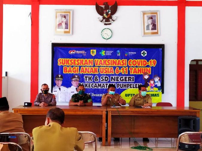 Kapten Inf Tono Hadiri Rakor Percepatan Pencanangan Vaksinasi Kepada Anak