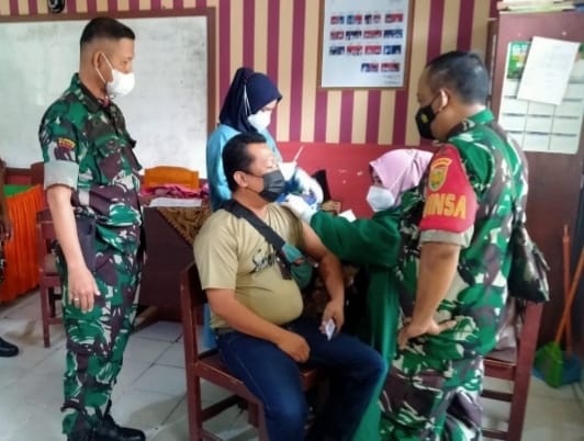 Koramil 410-06/Kedaton Gencarkan Serbuan Vaksinasi Covid – 19 Di Wilayah Binaan