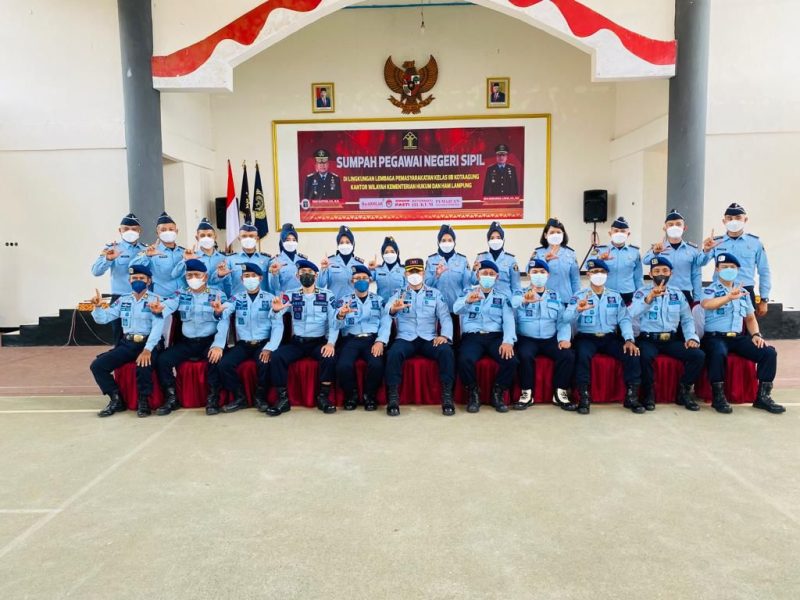 Lapas Kotaagung Melantik 13 Orang PNS 2019 via Zoom serentak di Wilayah Kemenkumham Lampung