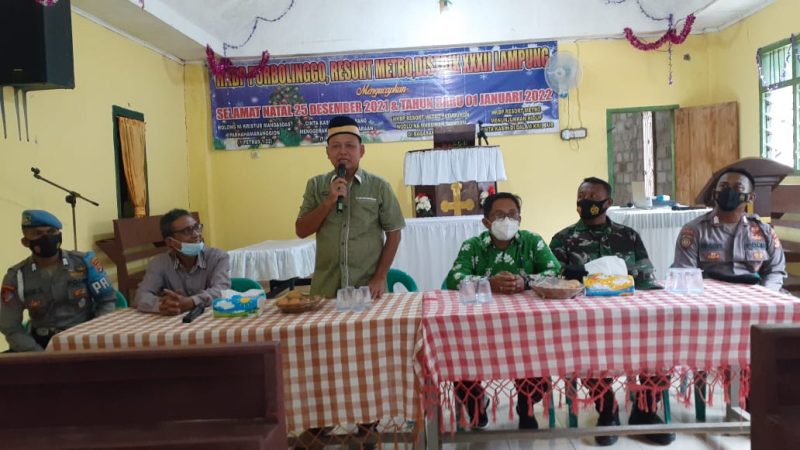 Sinergi TNI-Polri Dampingi Bupati Lamtim Kunjungi Gereja Dikecamatan Purbolinggo