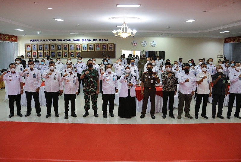 Wagub Chusnunia Apresiasi Terselenggaranya Deklarasi Janji Kinerja Kantor Wilayah Kemenkum HAM Provinsi Lampung