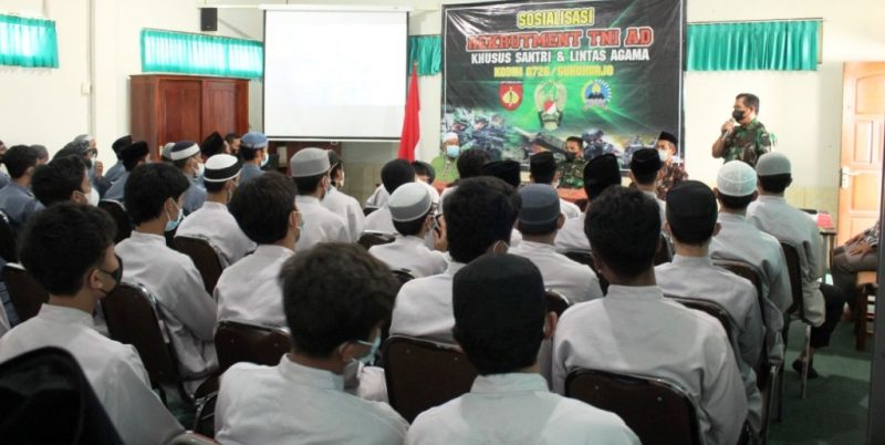Dandim Sukoharjo Sosialisasikan Rekrutmen TNI AD khusus jalur Santri dan Lintas Agama