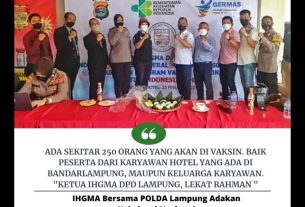 IHGMA Bersama POLDA Lampung Adakan Vaksinasi Nasional