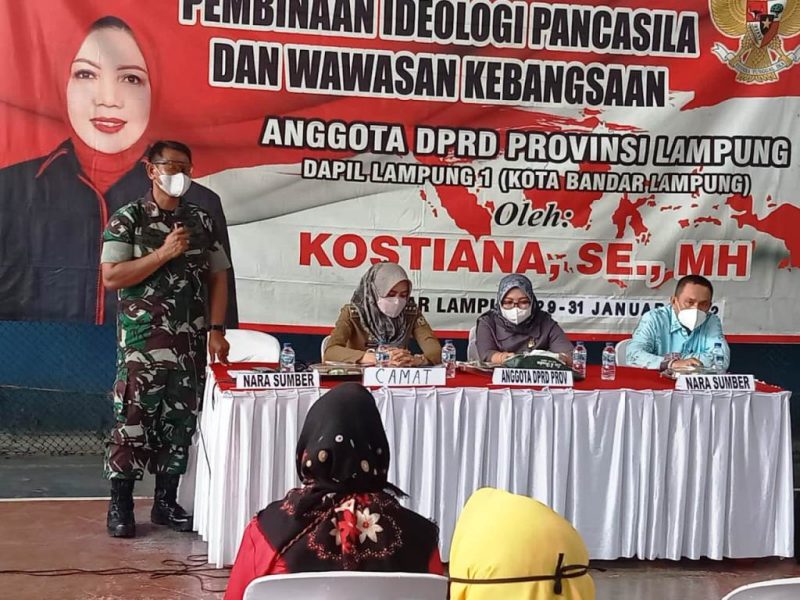 Plh Danramil Kedaton Hadiri sosialisasi Idiologi Pancasila dan Wawasan Kebangsaan