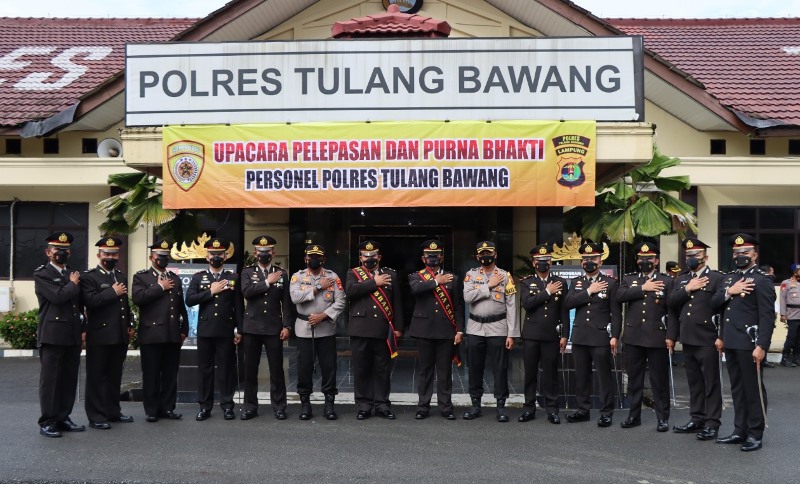 Purna Bhakti Dua Pama Polres Tulang Bawang Berlangsung Secara Kedinasan