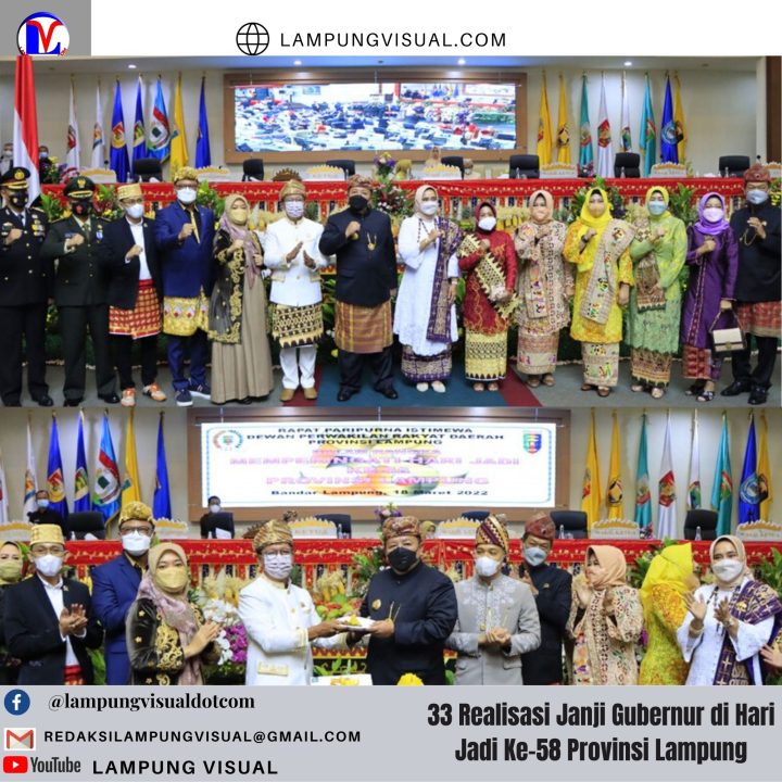 33 Realisasi Janji Gubernur di Hari Jadi Ke-58 Provinsi Lampung