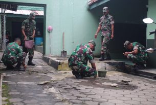 Anggota Kodim 0728/Wonogiri Selalu Menjaga Dan Merawat Kebersihan Pangkalan