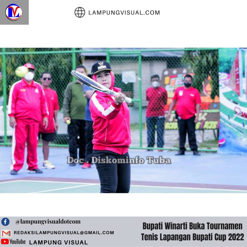 Bupati Winarti Buka Tournamen Tenis Lapangan Bupati Cup 2022