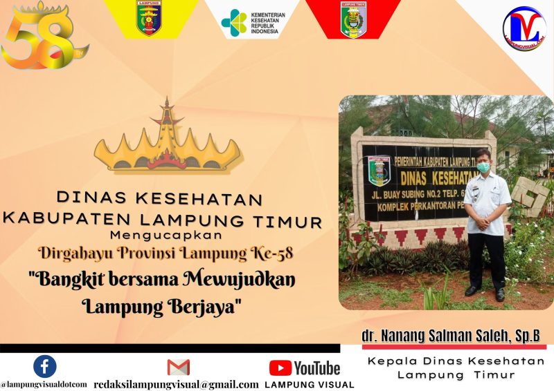 Dinkes Lampung Timur: Dirgahayu Provinsi Lampung ke-58