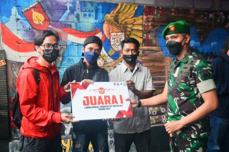 Gelorakan Semangat Pancasila; Lomba Mural Warnai Pencanangan Kampung Pancasila Kodim Boyolali