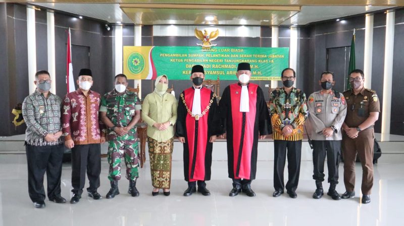 Kasdim 0410/KBL Hadiri Pelantikan dan serah terima jabatan Kepala Pengadilan Negeri Tanjung Karang